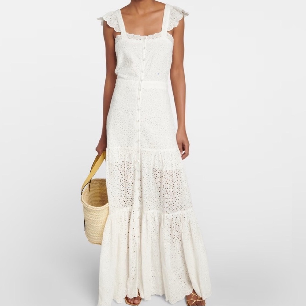 VERONICA BEARD Aislin Broderie Anglaise Cotton Eyelet Maxi Dress size 0